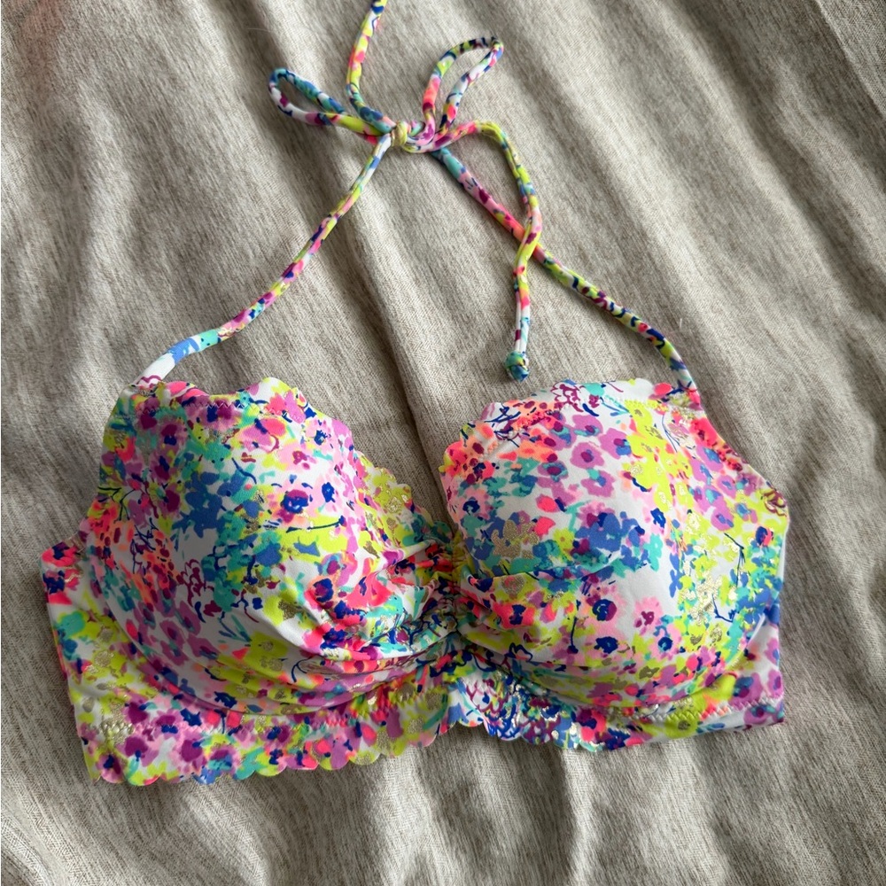 Victoria's Secret Vibrant Floral Halter Bikini Top